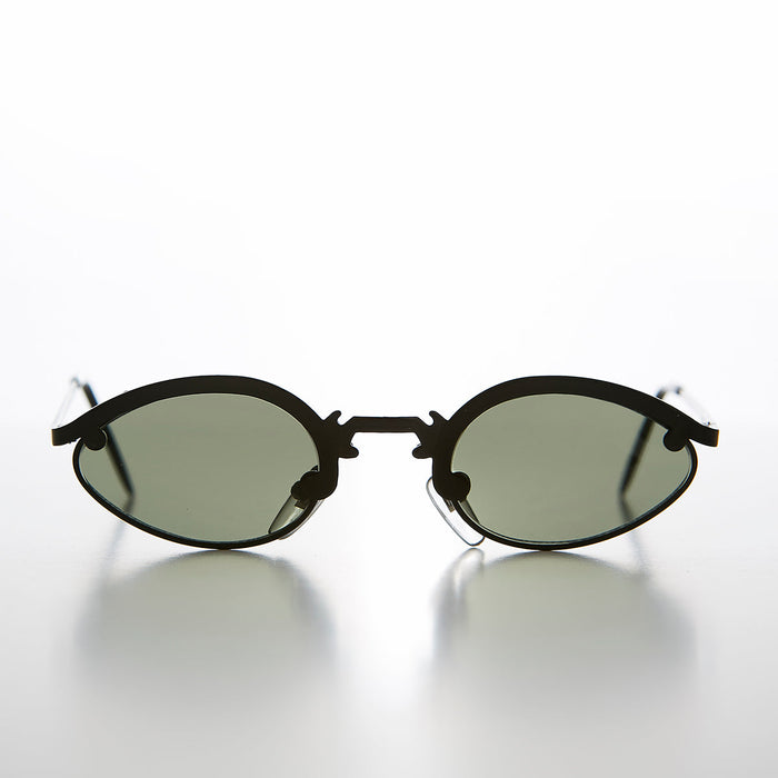 Unique Oval Metal Vintage 90s Sunglass - Lotus