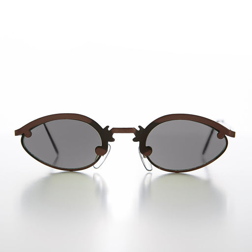 SUNGLASS MUSEUM Unique Oval Metal Vintage 90s Sunglass - Lotus - Product image
