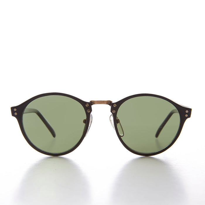 SUNGLASS MUSEUM Classic Round Pantos Vintage Sunglass with Metal Bridge - Luca