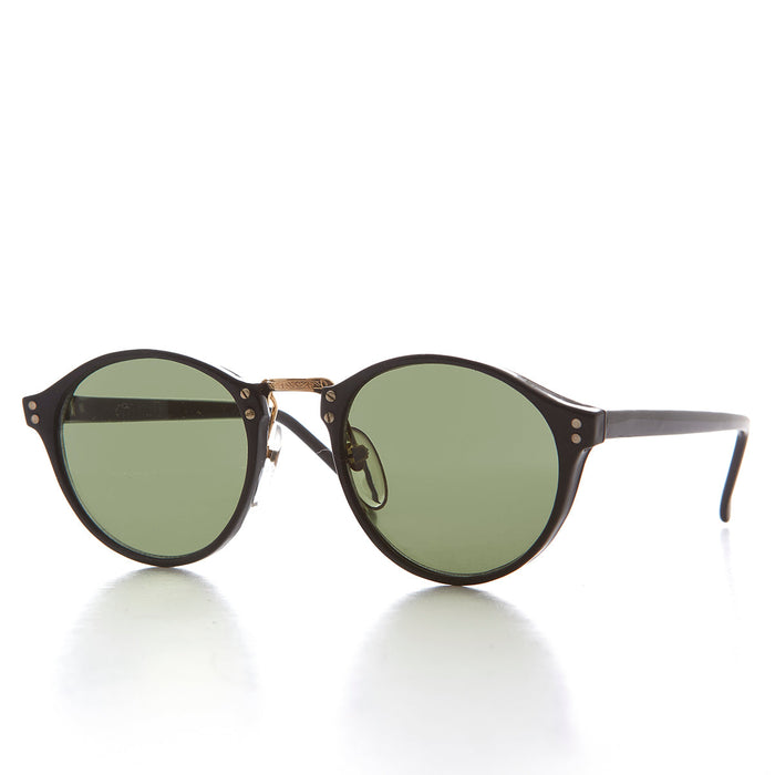 SUNGLASS MUSEUM Classic Round Pantos Vintage Sunglass with Metal Bridge - Luca