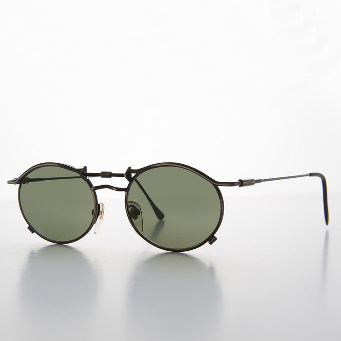 SUNGLASS MUSEUM 90s Oval Steampunk Sunglass Optical Quality - Lucian