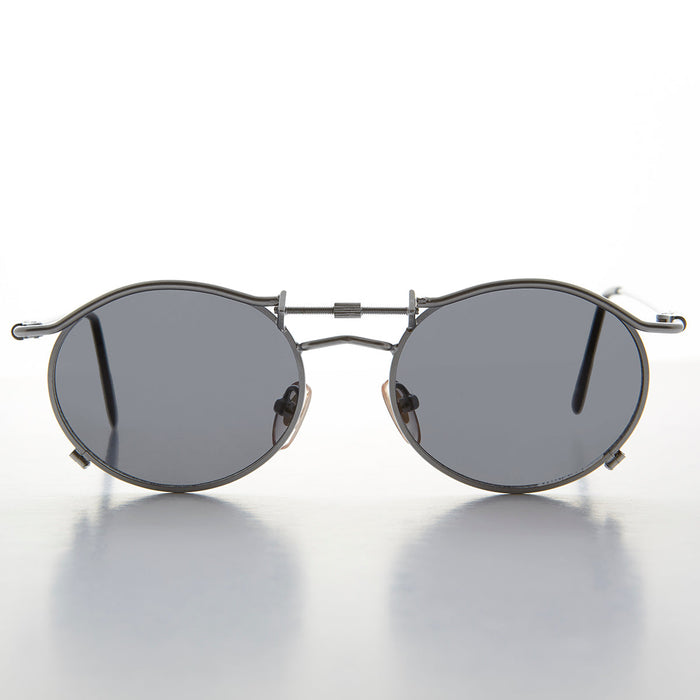 SUNGLASS MUSEUM 90s Oval Steampunk Sunglass Optical Quality - Lucian