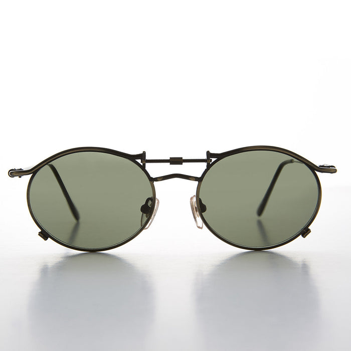 SUNGLASS MUSEUM 90s Oval Steampunk Sunglass Optical Quality - Lucian