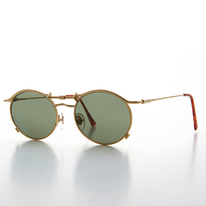 SUNGLASS MUSEUM 90s Oval Steampunk Sunglass Optical Quality - Lucian