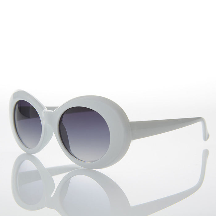 SUNGLASS MUSEUM White Oval Cat Eye Clout Sunglass - Lulu 2