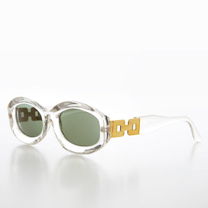 SUNGLASS MUSEUM Thick Wide Frame with Chain Link Temples - Lyric