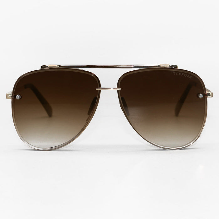 Luna - Tangle Free - Faded Brown Aviator Sunglasses