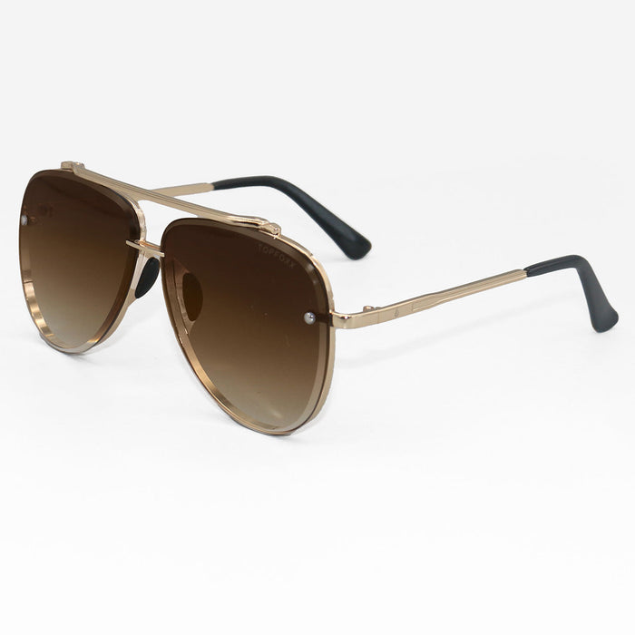 Luna - Tangle Free - Faded Brown Aviator Sunglasses