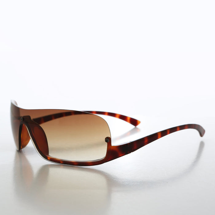 SUNGLASS MUSEUM Wrap Around Semi-Rimless Vintage Sunglasses - Mahoney