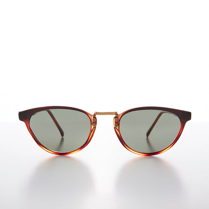 SUNGLASS MUSEUM Small Cat Eye Sunglass with Gold Accents - Mara