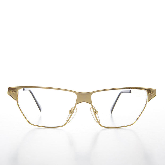 image of sunglasses model SUNGLASS MUSEUM SUNGLASS MUSEUM Gold Horn Rim Clear Lens Vintage 90s Optical Frame - Marco