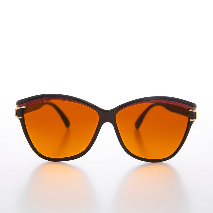 SUNGLASS MUSEUM Chunky Black Frame Women's Deadstock Sunglass - Margot