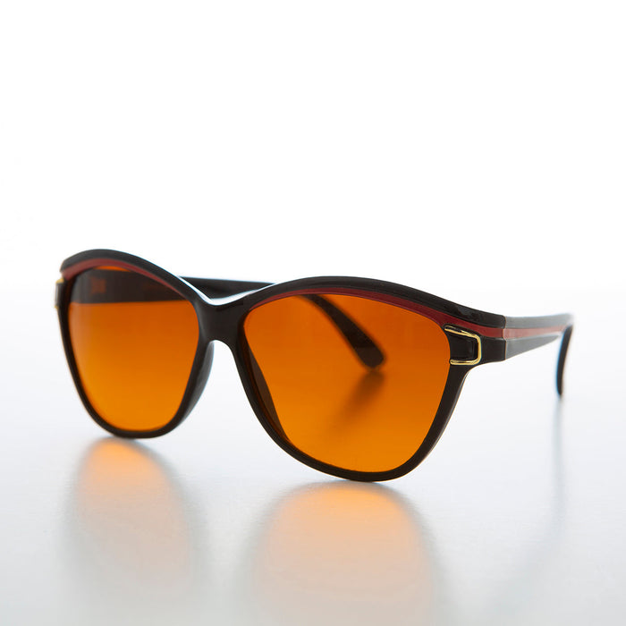 SUNGLASS MUSEUM Chunky Black Frame Women's Deadstock Sunglass - Margot