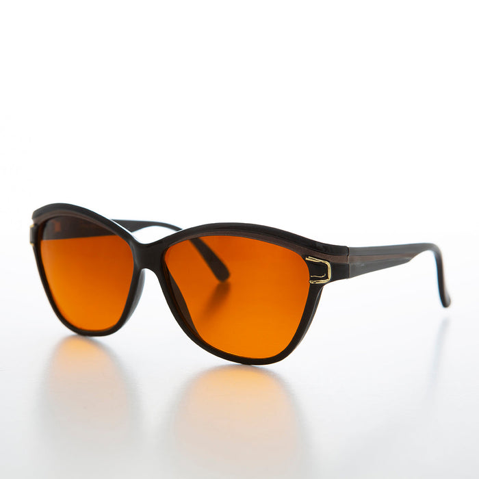 SUNGLASS MUSEUM Chunky Black Frame Women's Deadstock Sunglass - Margot