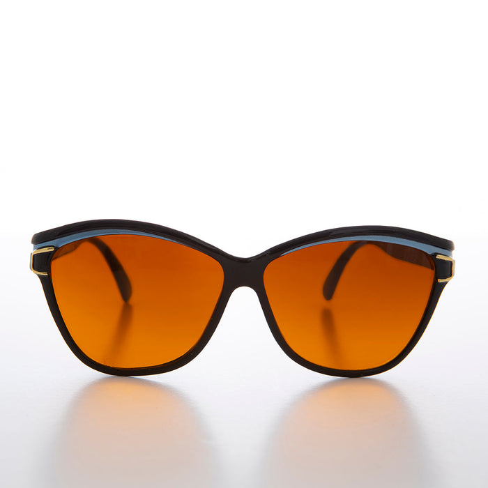 SUNGLASS MUSEUM Chunky Black Frame Women's Deadstock Sunglass - Margot