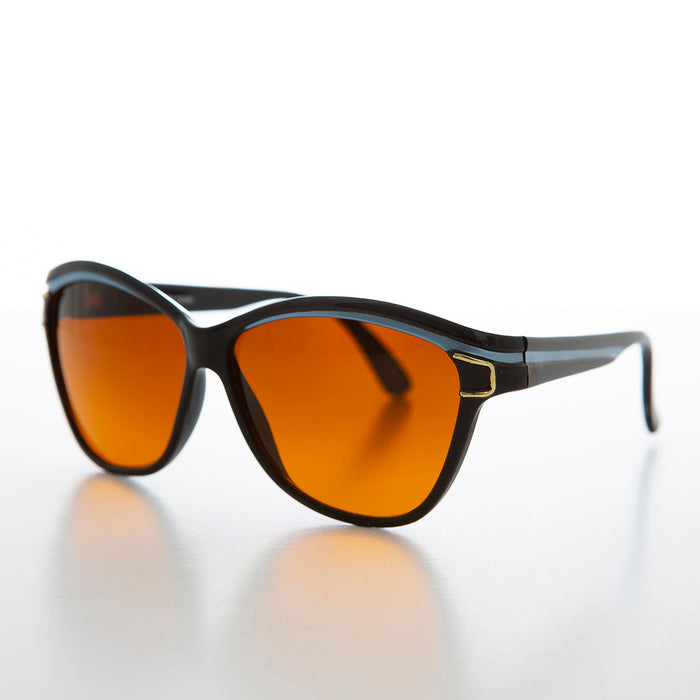 SUNGLASS MUSEUM Chunky Black Frame Women's Deadstock Sunglass - Margot