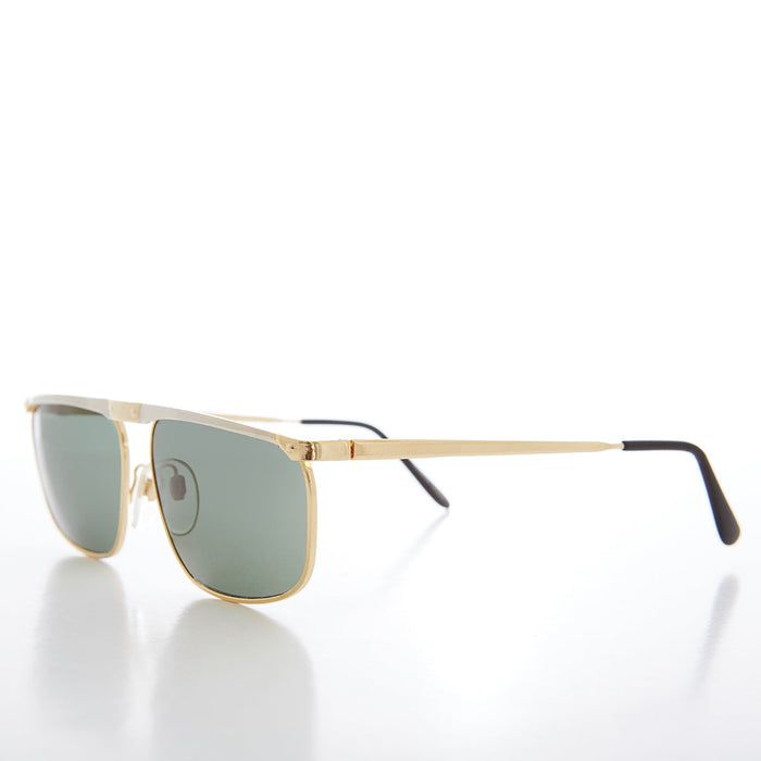 SUNGLASS MUSEUM Gold and Silver Flat Top Rectangle Sunglasses - Medford