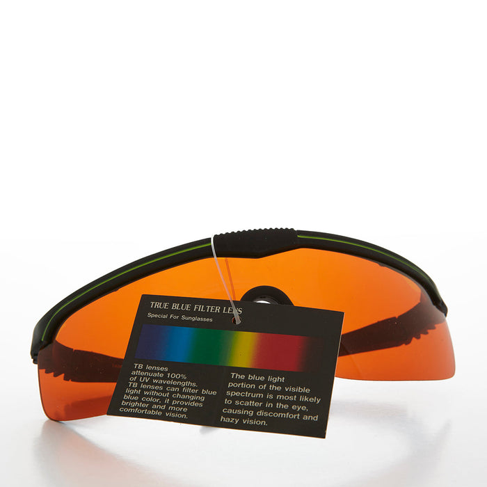 SUNGLASS MUSEUM Sports Biker Wrap Sunglass with Blue Buster Lens - Mega