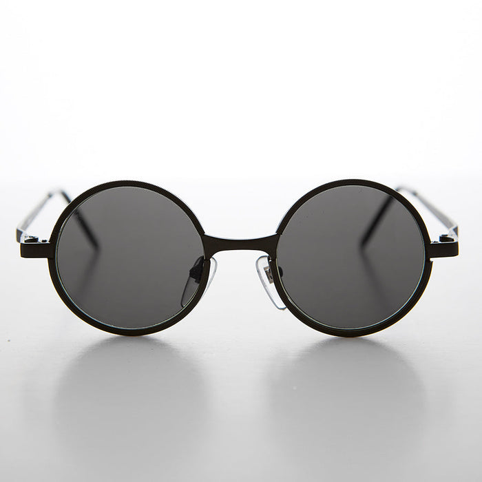 SUNGLASS MUSEUM Round Metal Punk Hippie Vintage Steampunk Sunglass - Merlin 1
