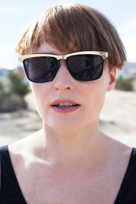 SUNGLASS MUSEUM Gold Brow Line Vintage Sunglasses - Spinderella