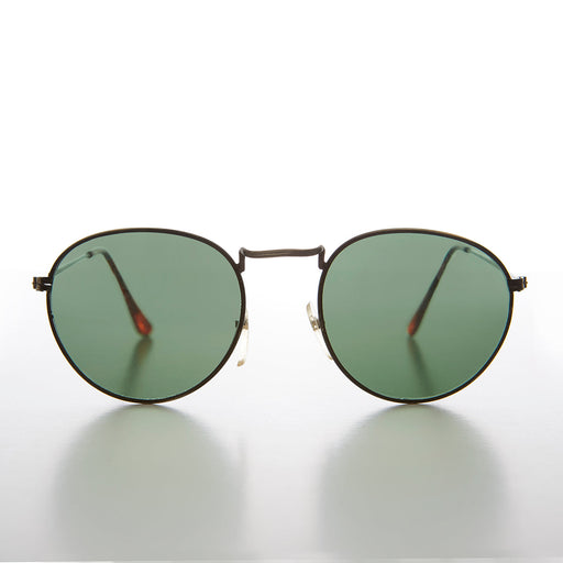 image of sunglasses model SUNGLASS MUSEUM Simple Round Preppy Vintage Sunglass with Glass Lens - Miller