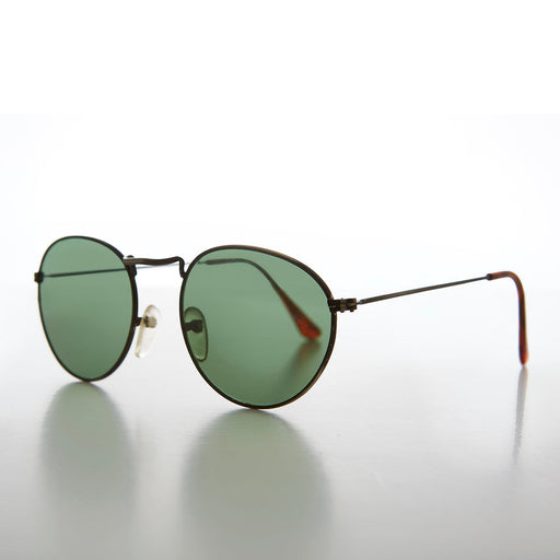 image of sunglasses model SUNGLASS MUSEUM Simple Round Preppy Vintage Sunglass with Glass Lens - Miller