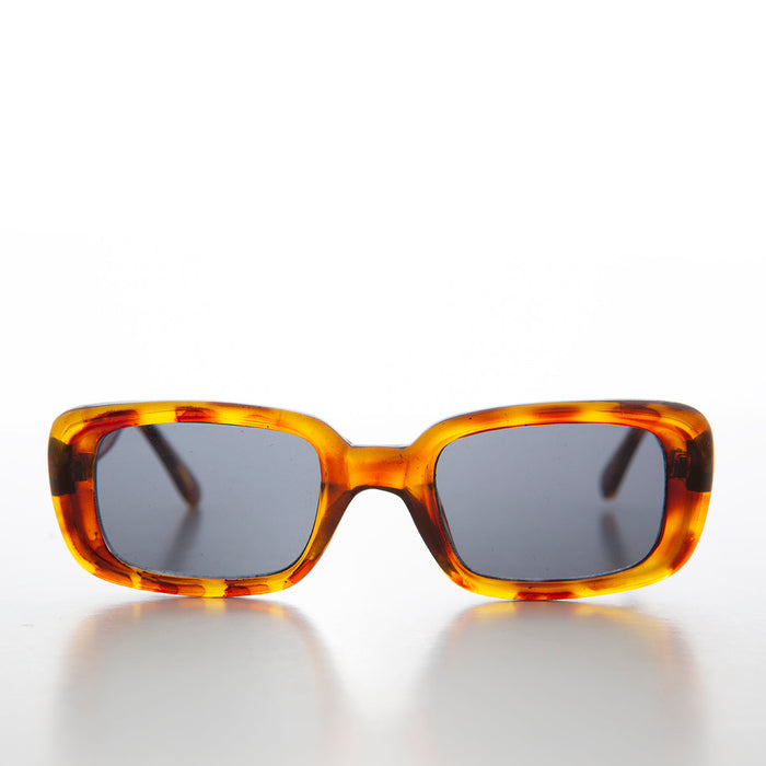 Classic Rectangle Retro Mod Sunglasses - Moss