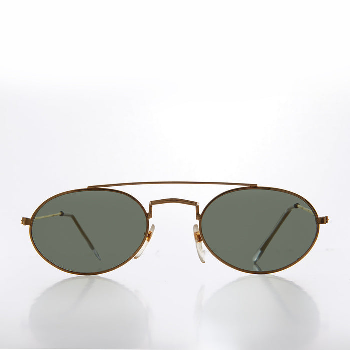 SUNGLASS MUSEUM Oval Metal Steampunk Aviator Sunglasses - Mykonos - Product image