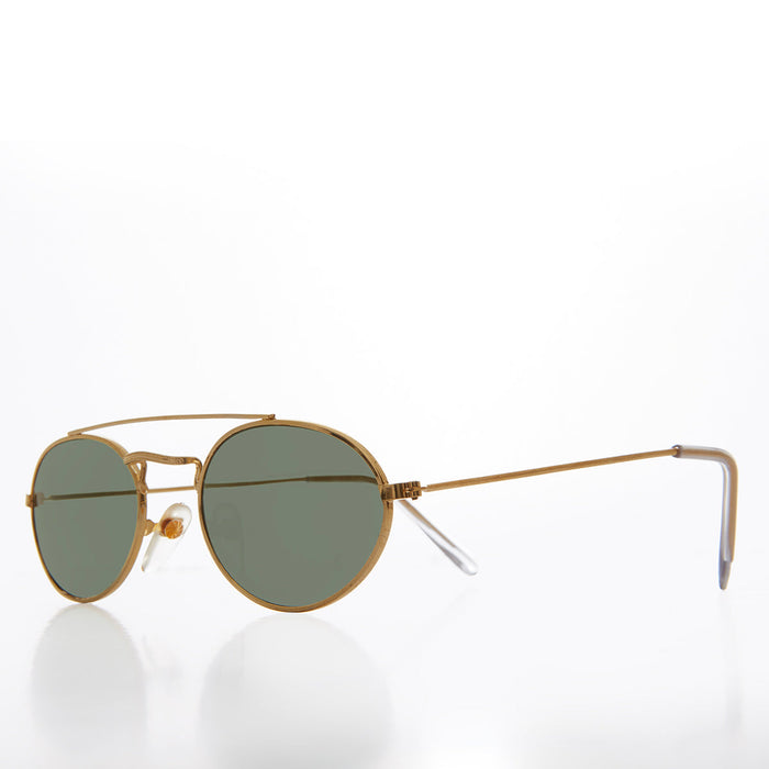 SUNGLASS MUSEUM Oval Metal Steampunk Aviator Sunglasses - Mykonos - Product image
