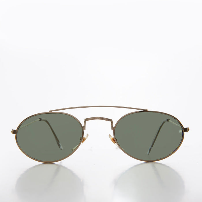 SUNGLASS MUSEUM Oval Metal Steampunk Aviator Sunglasses - Mykonos - Product image