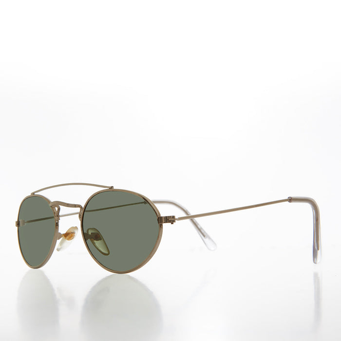 SUNGLASS MUSEUM Oval Metal Steampunk Aviator Sunglasses - Mykonos - Product image