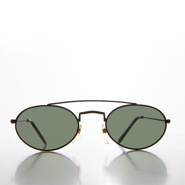 SUNGLASS MUSEUM Oval Metal Steampunk Aviator Sunglasses - Mykonos - Product image