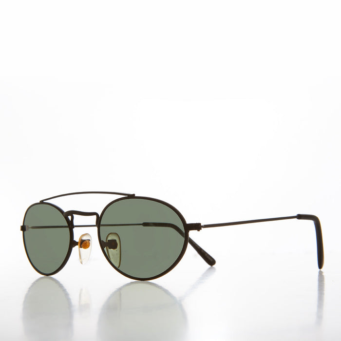 SUNGLASS MUSEUM Oval Metal Steampunk Aviator Sunglasses - Mykonos - Product image
