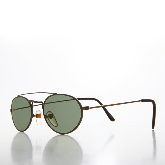 SUNGLASS MUSEUM Oval Metal Steampunk Aviator Sunglasses - Mykonos - Product image
