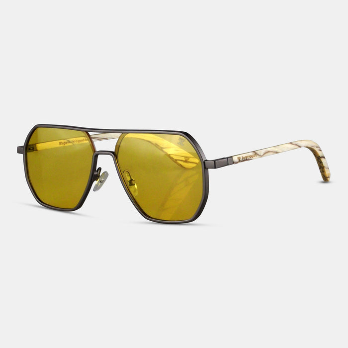 Maverick Hexagon Wooden Sunglasses | Polarized | Joycoast