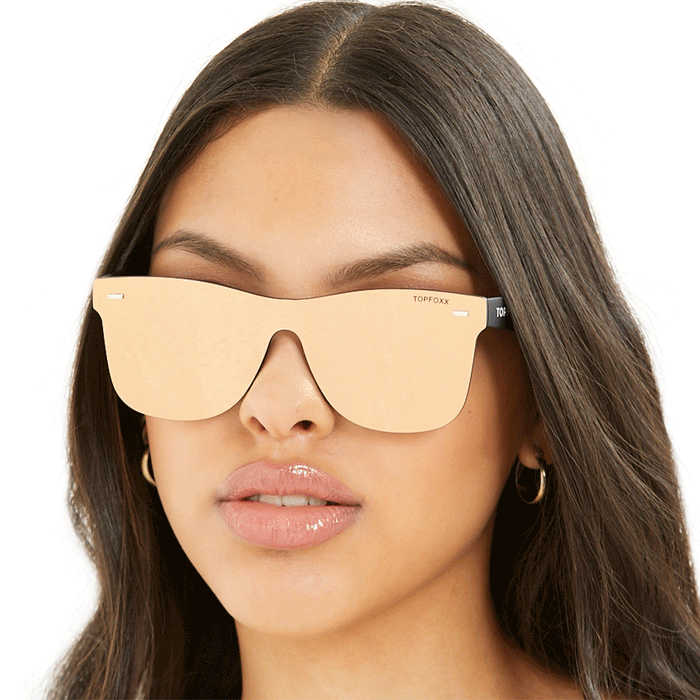 TOPFOXX Sunglasses Sustainable Future Wife - Gold Square Wayfarer Sunglasses
