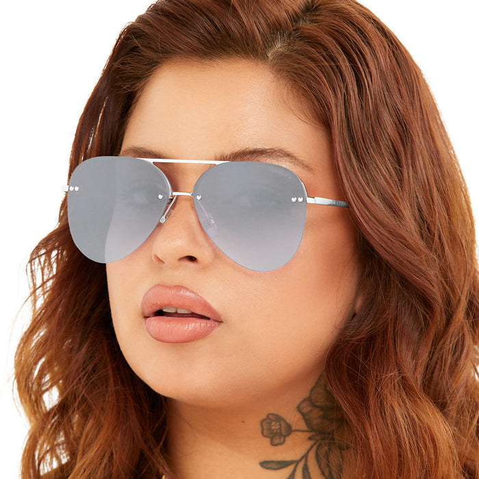 TOPFOXX Sunglasses Smaller Megan 2 - Silver Metal Aviator Sunglasses
