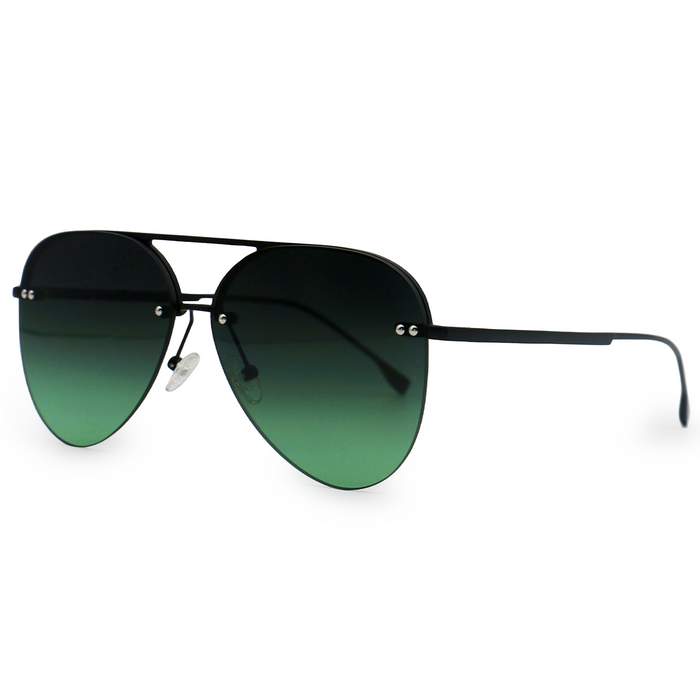 TOPFOXX Sunglasses Smaller Megan 2 - Dark Green Metal Aviator Sunglasses