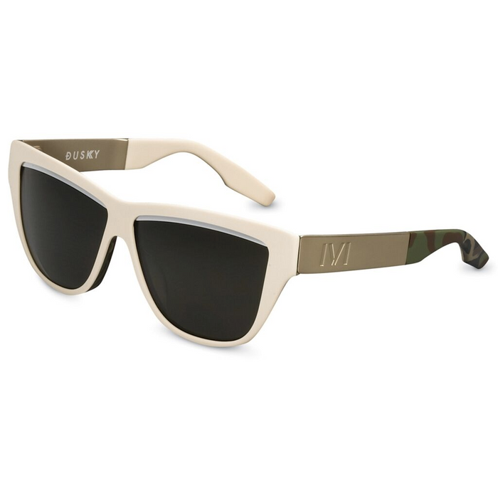 IVI VISION Sunglasses DUSKY- POLISHED IVORY - Dpm - Brushed Aluminum / Green Grey Lens