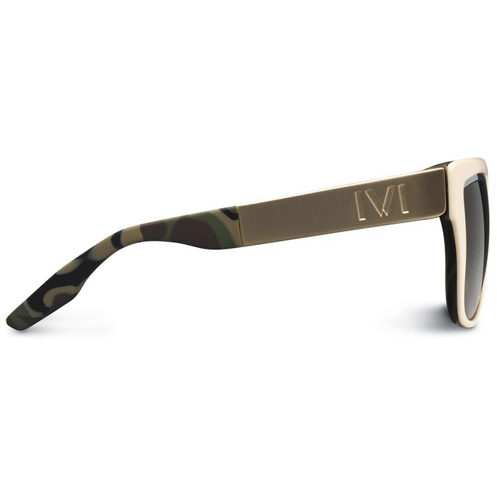 IVI VISION Sunglasses DUSKY- POLISHED IVORY - Dpm - Brushed Aluminum / Green Grey Lens