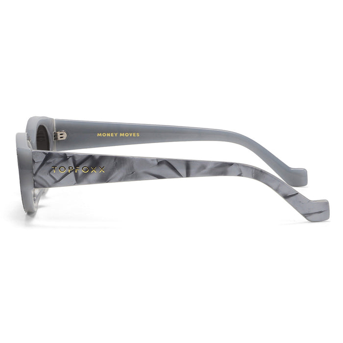 TOPFOXX Sunglasses Kat x Money Moves - Grey Cateye Sunglasses