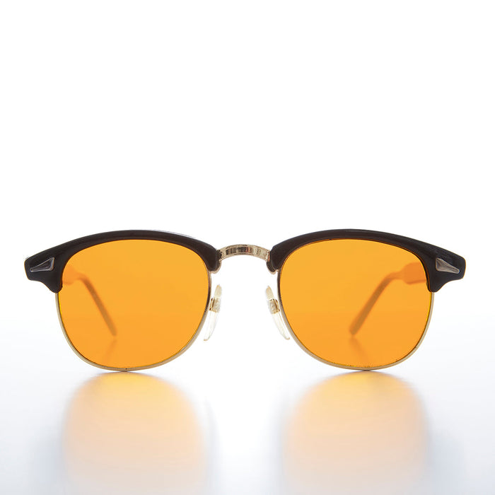 SUNGLASS MUSEUM Half Frame Amber Lens Sunglasses - Eaton