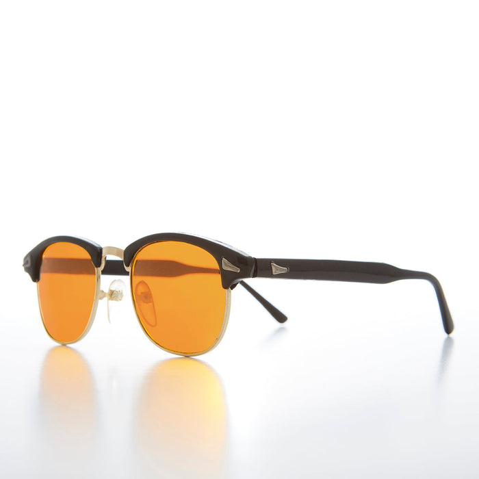 SUNGLASS MUSEUM Half Frame Amber Lens Sunglasses - Eaton