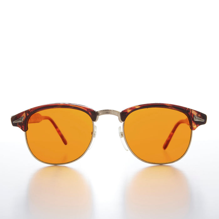 SUNGLASS MUSEUM Half Frame Amber Lens Sunglasses - Eaton