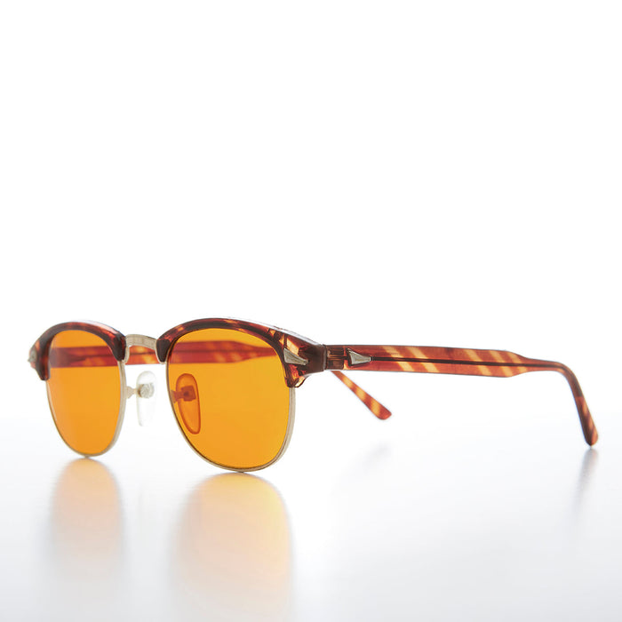 SUNGLASS MUSEUM Half Frame Amber Lens Sunglasses - Eaton