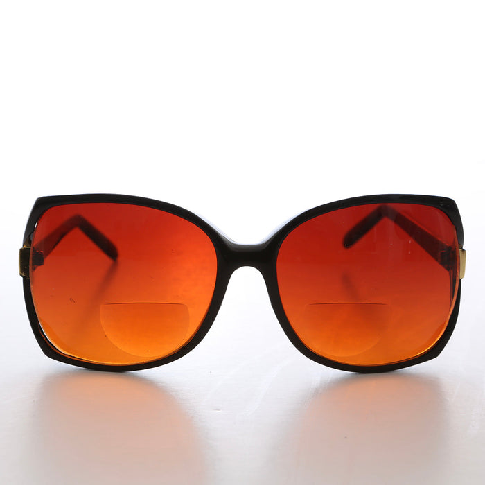 image of sunglasses model SUNGLASS MUSEUM SUNGLASS MUSEUM Women's Orange Lens Bifocal Reading Sunglasses - Nancy
