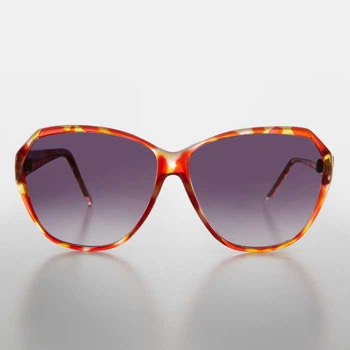 SUNGLASS MUSEUM Round Oversized Colorful Butterfly Vintage Sunglass - Nessa