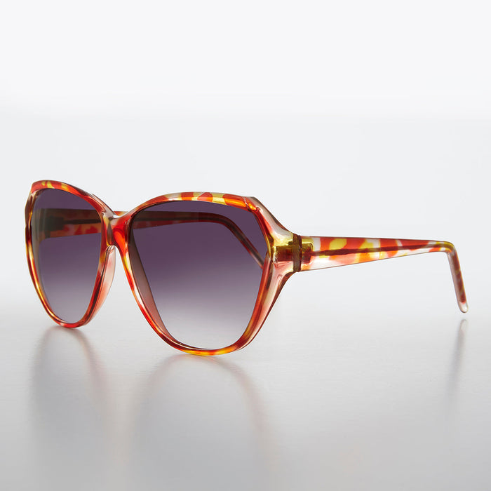 SUNGLASS MUSEUM Round Oversized Colorful Butterfly Vintage Sunglass - Nessa