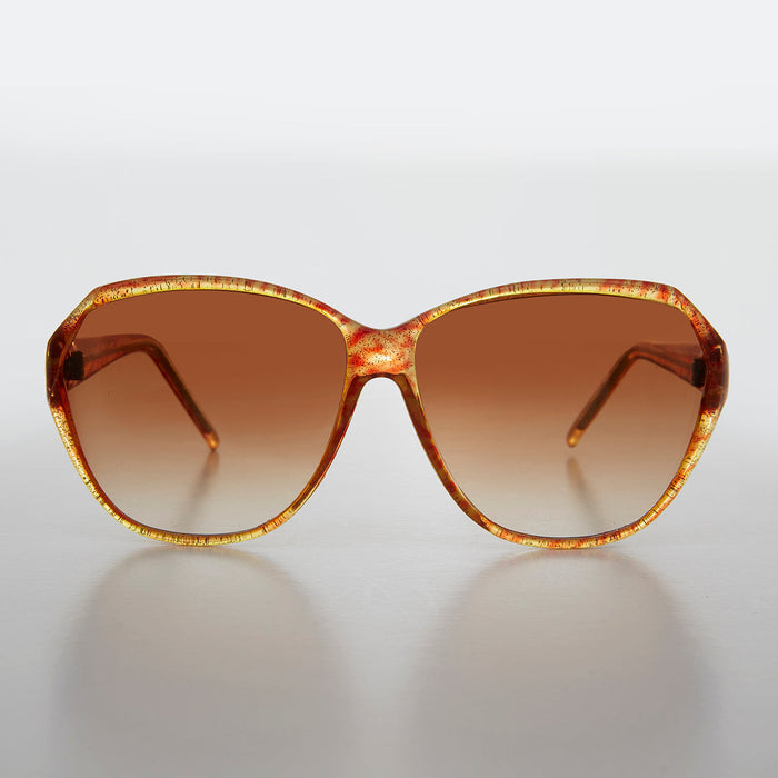SUNGLASS MUSEUM Round Oversized Colorful Butterfly Vintage Sunglass - Nessa