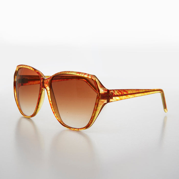 SUNGLASS MUSEUM Round Oversized Colorful Butterfly Vintage Sunglass - Nessa